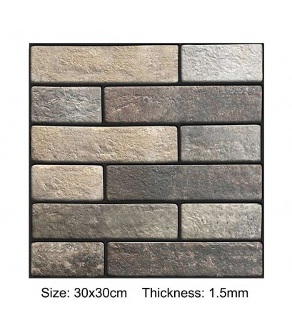 3D Brick Stone Wall Decals Vintage Rustic Self-Adhesive Sticker Home Decor