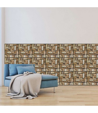 Vintage Self-Adhesive Wall Decals 3D Wood Brick Home Decorative Stickers