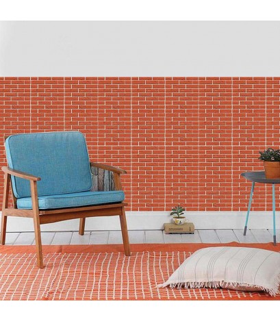 3D Red Brick Stone Wall Decals Retro Self-Adhesive Wall Stickers Home Decor