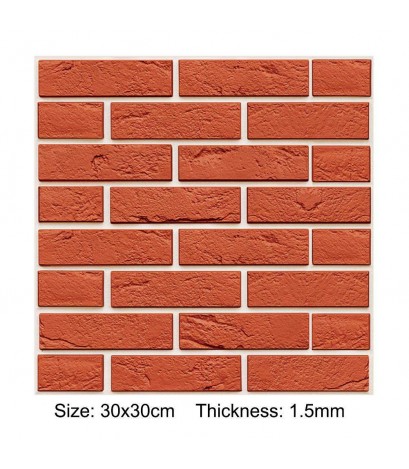 3D Red Brick Stone Wall Decals Retro Self-Adhesive Wall Stickers Home Decor