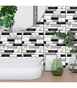 Retro 3D Marble Brick Stone Wall Decals Self-Adhesive Sticker Bedroom Decor