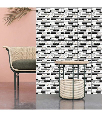 Retro 3D Marble Brick Stone Wall Decals Self-Adhesive Sticker Bedroom Decor