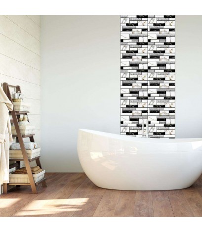 Retro 3D Marble Brick Stone Wall Decals Self-Adhesive Sticker Bedroom Decor