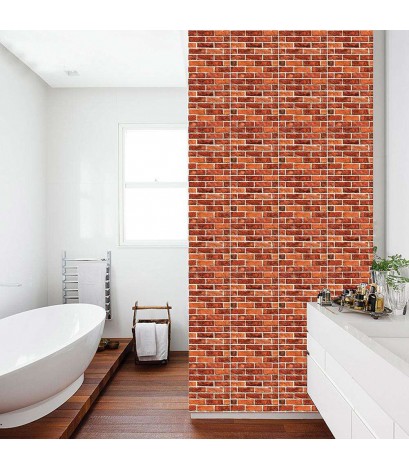 3D Rustic Red Brick Stone Wall Decals Self-Adhesive Home Room Sticker Decor