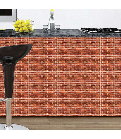 3D Rustic Red Brick Stone Wall Decals Self-Adhesive Home Room Sticker Decor