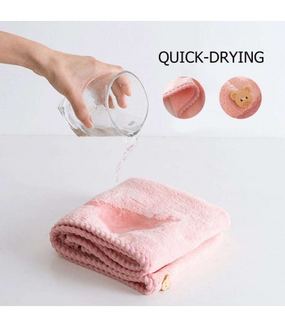 Women Bathroom Absorbent Quick-drying Coral Velvet Bath Towel Hair Dry Cap