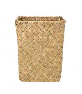 Retro Square Handmade Straw Laundry Storage Basket Garden Flowers Plant Pot