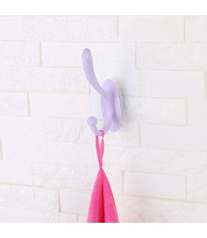 Wall-mounted Coat Bag Clothes Caps Hook Hangers Wall Hanging Hook (Purple)