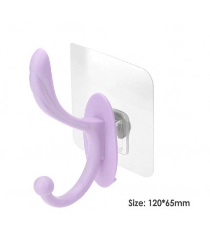 Wall-mounted Coat Bag Clothes Caps Hook Hangers Wall Hanging Hook (Purple)