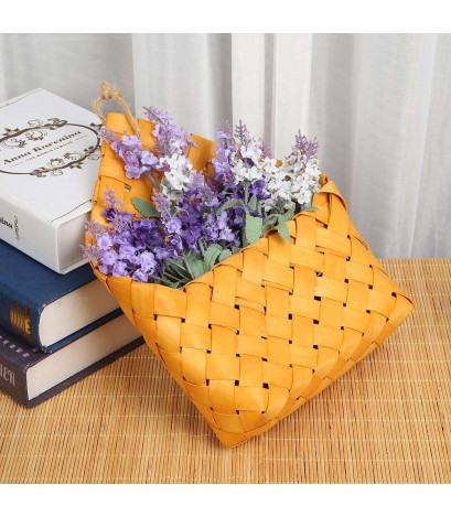 Natural Fir Handmade Wall Hanging Woven Basket Flower Fruits Storage Case