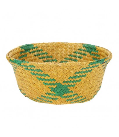 Grass Plaid Woven Hang Storage Bellied Basket Garden Flower Pot