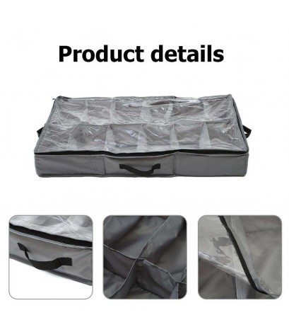 12 Cells Waterproof Oxford Cloth Shoes Storage Bag Travel Shoe Organizer