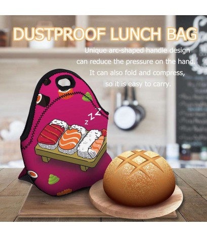 Portable Waterproof 3D Printed Lunch Bag Thermal Insulated Lunch Box Tote