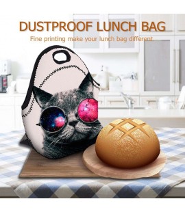 Waterproof Cute Cat Printed Lunch Bag Thermal Insulated Lunch Box Tote