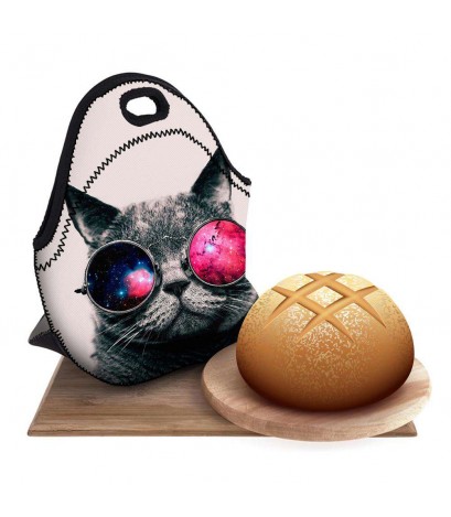 Waterproof Cute Cat Printed Lunch Bag Thermal Insulated Lunch Box Tote