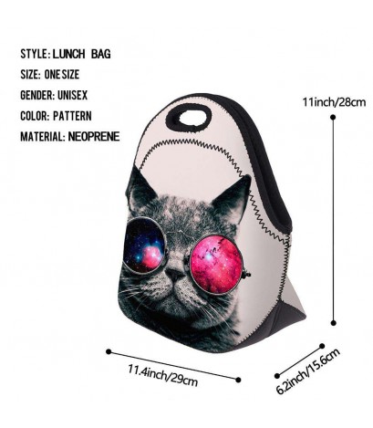 Waterproof Cute Cat Printed Lunch Bag Thermal Insulated Lunch Box Tote