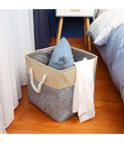 Square Storage Basket Linen Clothes Toys Waterproof Container Box