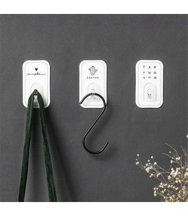 2pcs Strong Sticky Adhesive Hook Plastic Clothes Hook Wall Hanger Organizer