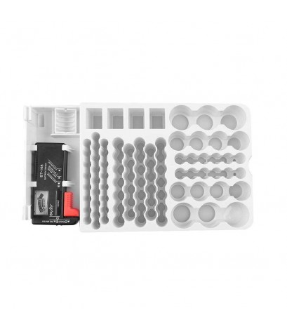 Battery Organizer Storage Box w/Battery Tester for Checker Battery Capacity