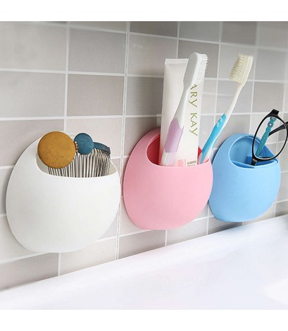 Toothbrush Holder Suction Cup Organizer Bathroom Kitchen Storage Tool White