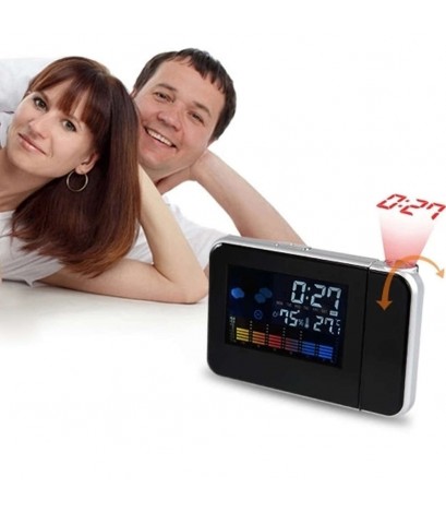 LCD Digital LED Projector Projection Alarm Clock Weather Station Calendar