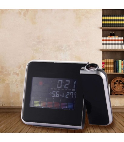 LCD Digital LED Projector Projection Alarm Clock Weather Station Calendar