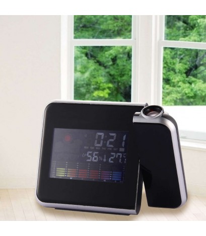 LCD Digital LED Projector Projection Alarm Clock Weather Station Calendar