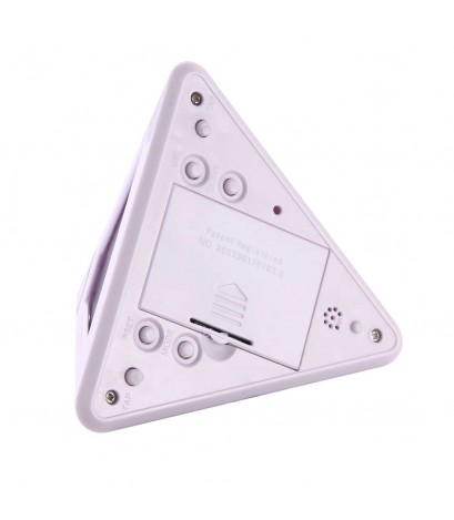 New 7 LED Color Pyramid Digital LCD Alarm Clock Thermometer