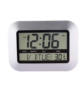 LCD Digital Wall Clock Thermometer Electronic Temperature Meter Calender