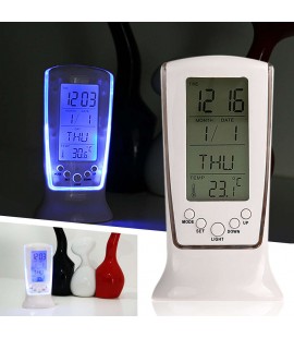 Calendar Thermometer Backlight LED Screen Digital Alarm Clock Desktop Clock