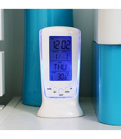 Calendar Thermometer Backlight LED Screen Digital Alarm Clock Desktop Clock