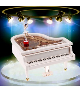 Clockwork Type Rotary Classical Ballerina Girl On The Piano Music Box