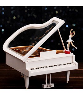 Clockwork Type Rotary Classical Ballerina Girl On The Piano Music Box