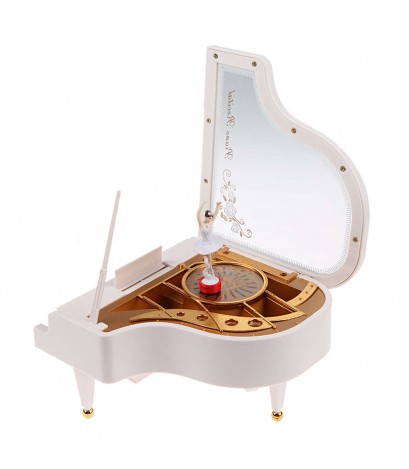 Clockwork Type Rotary Classical Ballerina Girl On The Piano Music Box