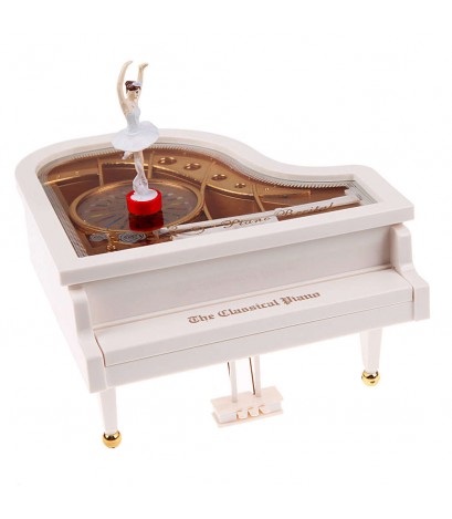 Clockwork Type Rotary Classical Ballerina Girl On The Piano Music Box