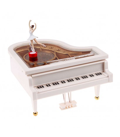 Clockwork Type Rotary Classical Ballerina Girl On The Piano Music Box