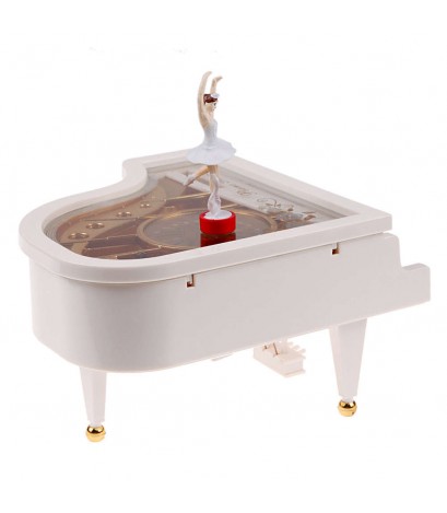 Clockwork Type Rotary Classical Ballerina Girl On The Piano Music Box